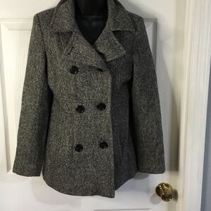 George black & white  double breasted coat, size small (4-6)